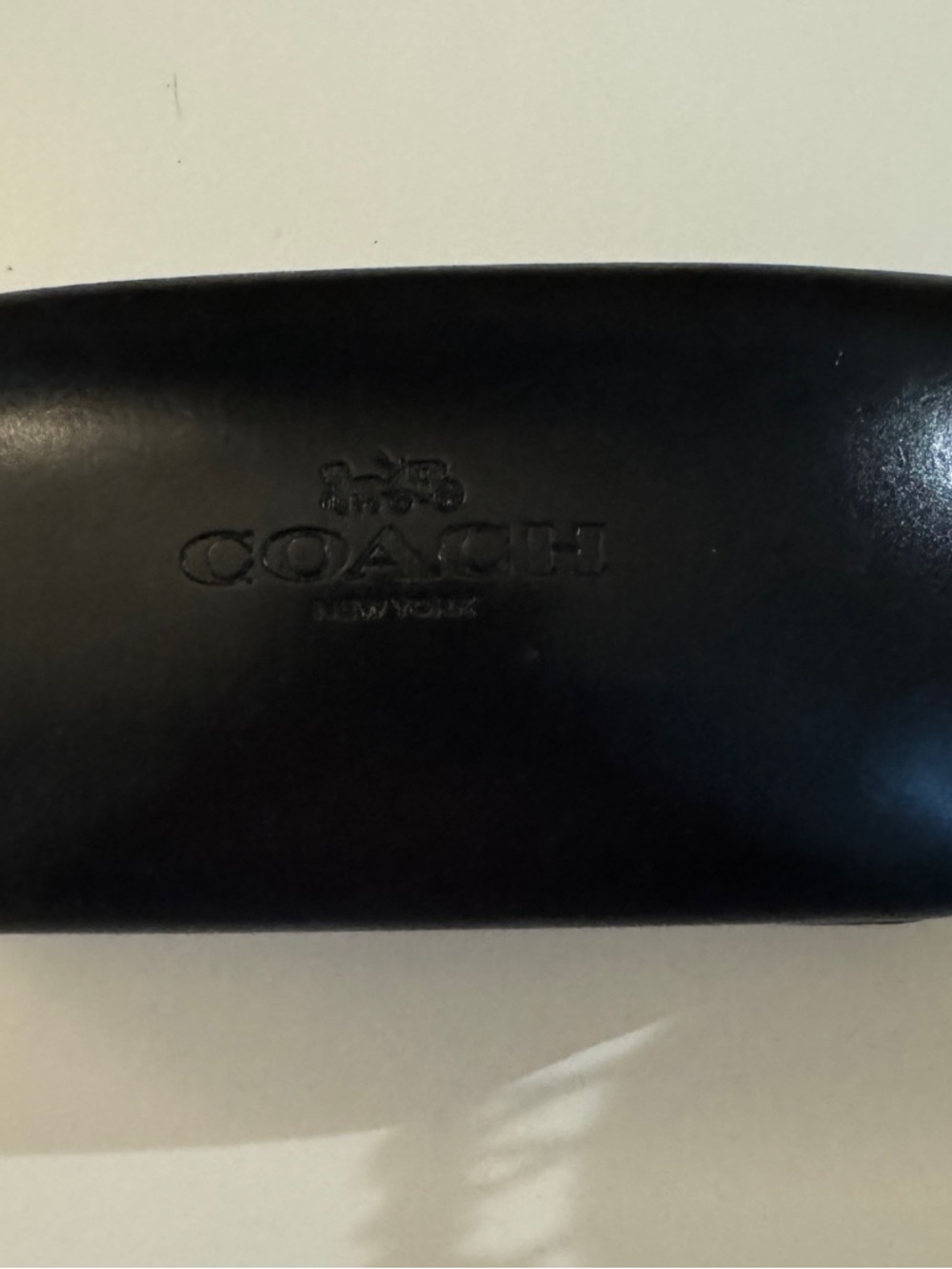 Coach Black Embossed Leather Eyewear Case